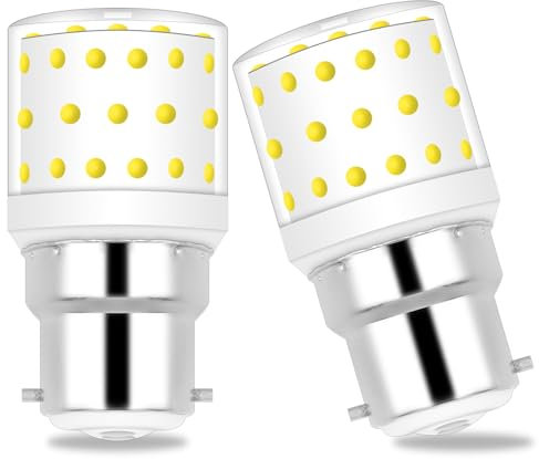XIMNCHNI B22 LED Mais Lampe 6W, 60W Halogenbirne entspricht, Kaltweiß 6000K, 800LM, B22 Bajonettsockel, LED Maiskolben nicht dimmbar, 2er Set