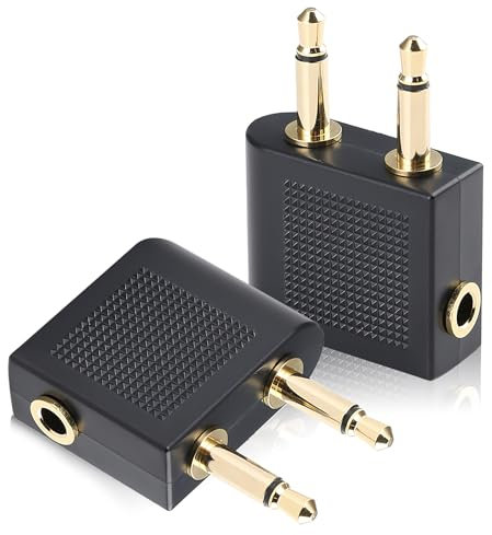 Adaptateur Jack 3,5 mm Plaqué Or - Double Prise Stéréo Écouteurs Voyage
