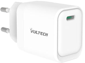 VulTech CC33-1C Caricatore Universale iPhone,Samsung,Xiaomi,Oppo,Google Pixel,Realme, Smartphone Tablet 33W GaN USB-C/Type-C PD3.0 QC3.0 PPS bianco - compatto