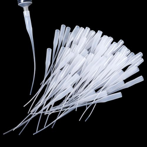 Lot de 200 embouts de colle de précision pour extension de colle, micro-pointes en plastique, applicateur de précision blanc pour projets de loisirs, modélisme, bricolage, petite pièce