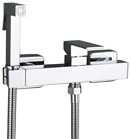 Bidet portable à main, Douchette de bidet murale en laiton chromé avec tuyau 150 cm