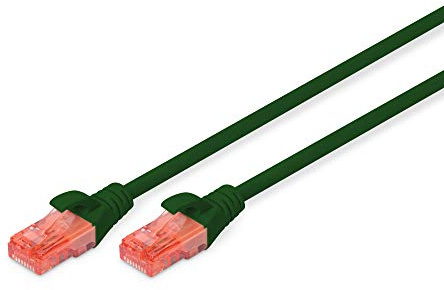 DIGITUS LAN Kabel Cat 6 - 0,5m - RJ45 Netzwerkkabel - UTP Ungeschirmt - Kompatibel zu Cat-6A & Cat-5e - Grün