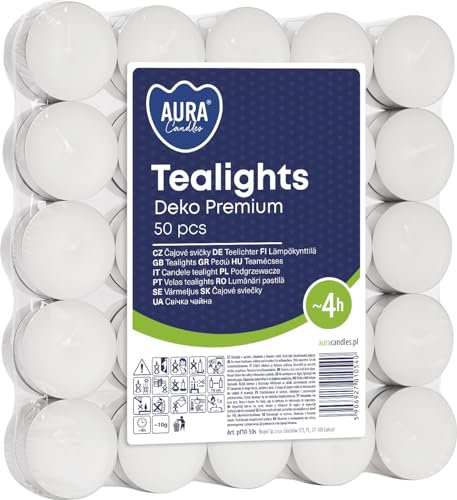 Bispol Bougies chauffe-plat blanches 4 heures 50 pièces