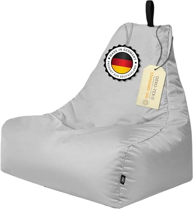 Patchhome Sillón de salón XXL para videojuegos, para interior y exterior, relleno | XXL – gris – en 2 tamaños y 25 colores