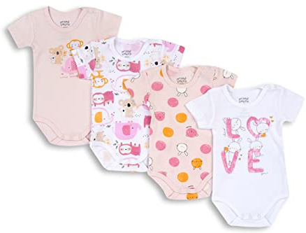 Chicco Baby Girl sängkläder set för spädbarn och (förpackning med 4), Rosa, 0-3 Months