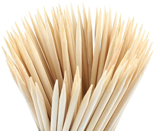 DESIOLE Natürliche Bambusspieße, 100 Stück 25cm Grillstäbe für Vorspeisen, Obst, Cocktail, Kabob, Schokoladenbrunnen, Grillen, Küche, Basteln, Gartenarbeit und Party