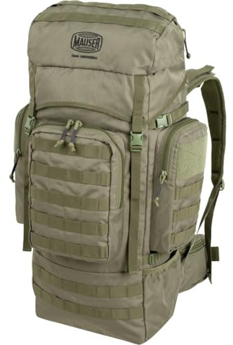 OUTDOORDINO Mauser Jagdrucksack Original 60 Liter - Wasserabweisender Jagdrucksack mit MOLLE System und Beckengurt Military - Survival Rucksack Groß gepolstert