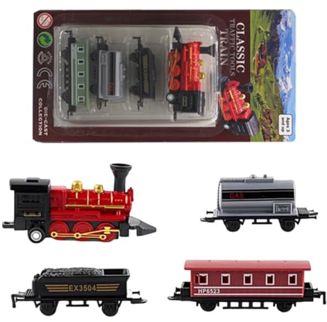 LGWJHCY Mini SteamTrain, Modelo Miniatura Ferrocarril Retro, Conjunto Pequeño Vehículo Ferroviario Ornamento, para Niños y Niñas