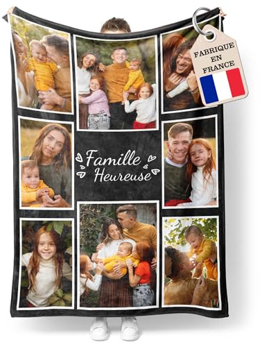Easycosy Plaid Personnalisé, Couverture Personnalisée avec Photo et Texte, Idée Fete des Peres Cadeau Personnalisé pour Papa, Homme, Papy, Maman, Femme, Couple, Ami, Famille, Anniversaire, Fêtes, Noël