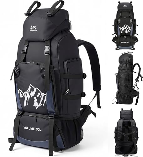 Yaskyly 90L Zaino da Escursionismo Trekking Campeggio Viaggio Grande Impermeabile per Uomo Donna, Zaino Montagna Borsa da Viaggio con Scomparti Multipli per Alpinismo Arrampicata Campeggio e Turismo