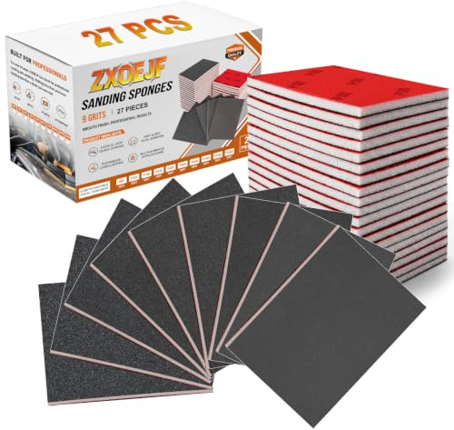 27 PCS 3x4 Inch Sanding Sponge, 120-3000 Grit Sandpaper Blocks Assortment