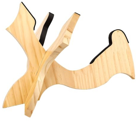 Alomejor Ukulele Ställ för Små Stränginstrument, Solid Furu Trä X-ram | Mjukt Gummibeklädnad Förhindrar Repor, Passar Alla Ukulelestorlekar, Lättviktig och Avtagbar för resor.