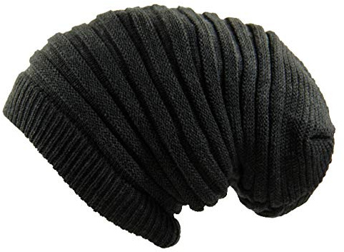 RW Rasta Long Slinky Beanie Hats (Charcoal Gray)