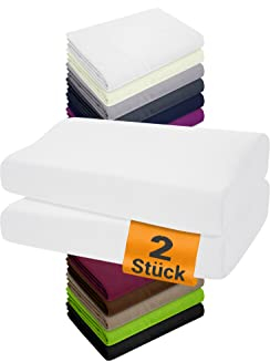 npluseins 2er Pack Spannbezüge Kissenbezüge für Gesundheitskissen 1450.2049, 1 Pack (2 Stück) - Spannbezüge 35-40 x 55-60 cm, weiß