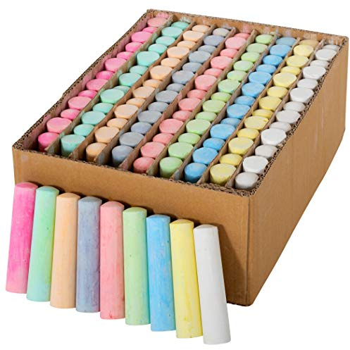 READY 2 LEARN Jumbo Sidewalk Chalk - 126 Pieces in 9 Colors - Washable, Non-Toxic, Portable