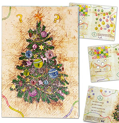 iDventure – 3er Set Puzzle-Grußkarte für Rätselfreunde – Weihnachtskarte mit kniffligen Rätseln zum Lösen – clevere Kombination aus Weihnachtskarte & Escape Room