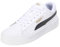 PUMA Women's Smash Platform V3 Sneaker, White Black Gold, 6 UK