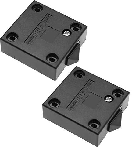 2PCS Interruttore Della Luce Armadio Normalmente Chiuso Armadio Touch Interruttore Spingere Per Rompere Porta Luce Interruttore per Armadio Armadio Porta Scorrevole 2A 250V Nero