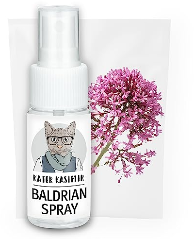 Kater Kasimir Baldrian Spray für Katzen, 100% natürlich ohne Zusatzstoffe. Baldrian Spray Macht langweiliges Katzenspielzeug interessant für die Selbstbeschäftigung von Katzen