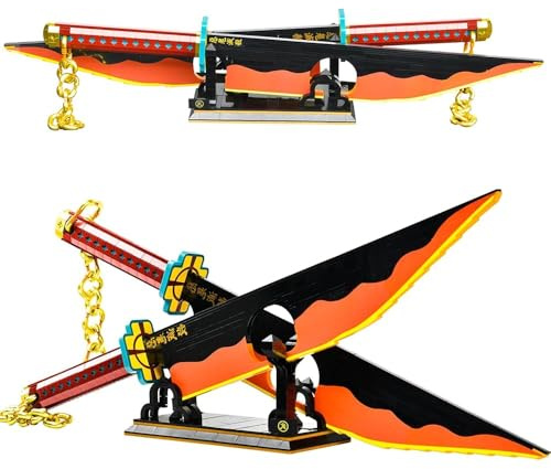 SATHIBI 82.6in Demon Swords Building Set,Tengen Uzui Sword Building Block with Stand Model Kits Katana Toy,Creative Gifts for Swords Fan Adults 14+ (1478 PCS)
