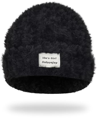 Andiker Beanie cappelli per le donne, semplice classico moda morbido cappello invernale da donna spessa pelliccia sintetica coniglio maglia inverno caldo berretto per sci escursionismo