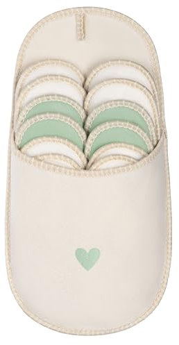 ONVAYA® ABS Gästepantoffel | kleines grünes Herz | 6er Set | Antirutsch Sohle | Hausschuhe | Filzpantoffel | Gr. 36-45 Gästehausschuhe