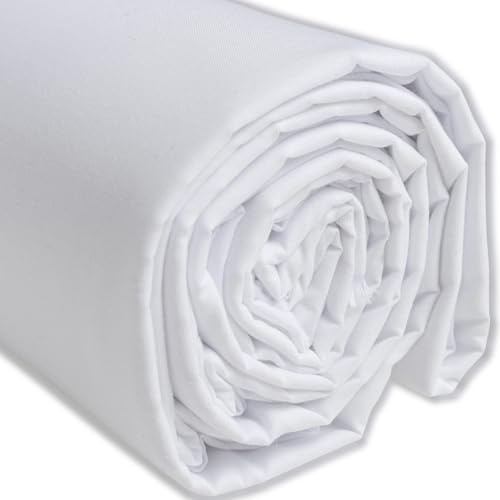 IPEA Tela de Popelín Algodón Blanco – 200 cm x 150 cm – Fabricado en Italia – Tejido al Metro para Costura, Ropa, Forros, Accesorios, Patchwork - Tela Lisa para Coser - Lienzo