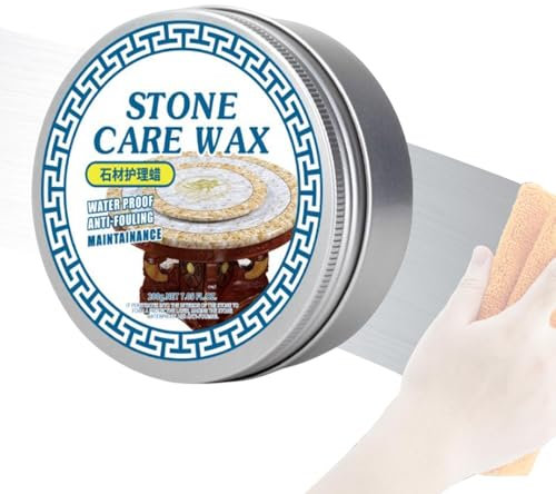 Cire brillante pour pierre - 200 g avec revêtement imperméable - Cire d'entretien pour marbre, carrelage et sols - Idéale pour un entretien facile et une protection longue durée