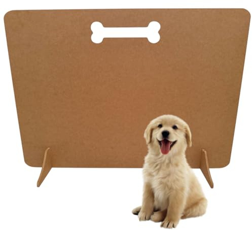 WOODICA Stopper Barrier – Freestanding Dog Stopper for Stairs | Dog Barrier Gate | Portable Wooden Pet Stopper | Puppy Gate for Stairs Indoor | No Drilling Required (30cm (H) x 60cm (W))