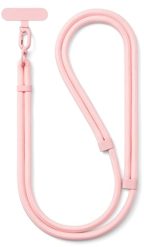 MORSUNBELA cordon telephone portable, cordon téléphone, chaine telephone portable, réglable de 40 cm à 80 cm tour de cou téléphone, pour voyages, l'extérieur - rose