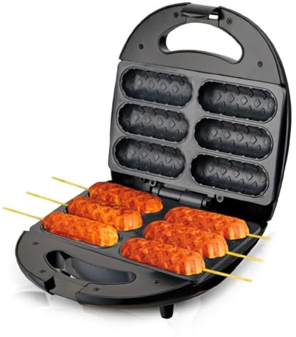Máquina para hacer perros de maíz para 6 personas | Revestimiento antiadherente para una fácil limpieza | Ideal para cake pops, barbacoas y aperitivos de fiesta