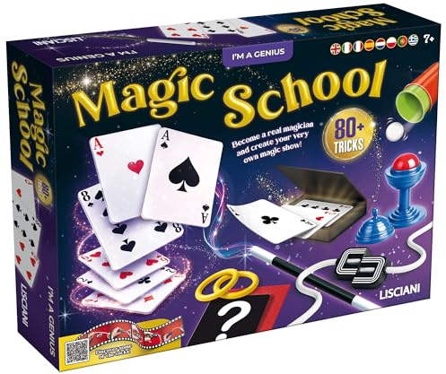 Lisciani - I'm a Genius Magic School - Caja de Magia para niños a Partir de 7 años - Más de 80 Trucos de Magia para Aprender - Accesorios de prestidigitación con Manual ilustrado - Juego Educativo