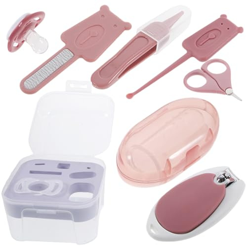 HAKIDZEL Herramientas para el cuidado de las uñas del bebé, con tijeras para uñas y caja de almacenamiento, set de 7 piezas para y recién nacidos