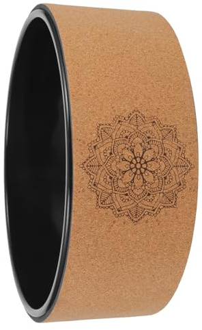 jojofuny Rueda de Yoga Fitness de Corcho Natural y Tpe para Pilates y Fitness, Mejora la Flexibilidad y Amplía el Alcance de Movimiento, Adecuado para Mujeres
