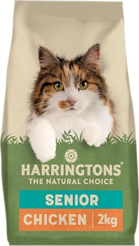 Harringtons Complete Dry Senior Cat Food Chicken 2kg (Pack of 4) - Tasty Natural Goodness