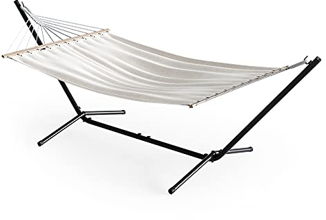 OK-Living Hängematte, Hängebett, Weiß, 190 x 120 cm Metallgestell