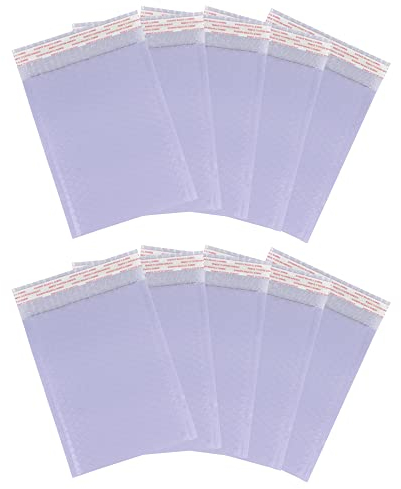 MilyaDE 10PCS Luftpolsterversandtaschen 18 * 23cm, Luftpolstertaschen A5 Luftpolsterumschläge Bubble Mailers mit Aluminiumfolie, Lila