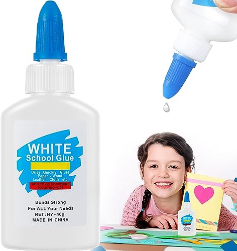 Strong-Hold White Adhesive Liquid, Latex Glue Safe and Non-Toxic Fast Drying Washable for Cardboard Wood, Craft All Purpose for Arts and Crafts, School Office Home DIY