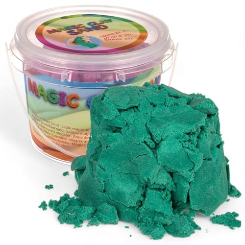 MIJOMA Arena mágica para amasar, arena sensorial cinética, moldeable y amasar, ideal para interiores, horas de diversión y desarrollo creativo, color azul petróleo (500 g)
