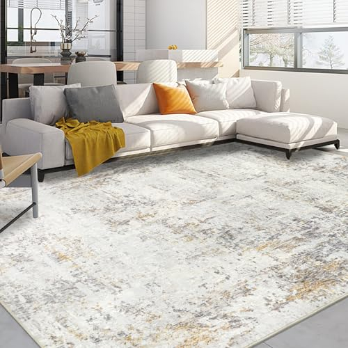 Capslpad Beige Abstraktes Teppich Wohnzimmer 200x300cm rutschfest Kurzflor Kunstwolle Schlafzimmer Teppich Waschbar Minimalistisch Bettvorleger Teppiche für Wohnzimmer Schlafzimmer Büro Bereich Dekor