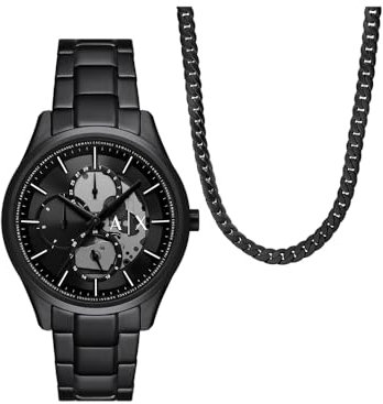Armani Exchange Men's 42 mm Black Stainless Steel, AX7160SET