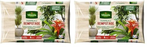 Vilmorin Terreau rempotage Plantes d'intérieur 5L, Marron (Lot de 2)