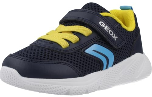Geox B Sprintye Boy C, Sneaker Bambini e Ragazzi, Navy Yellow, 26 EU