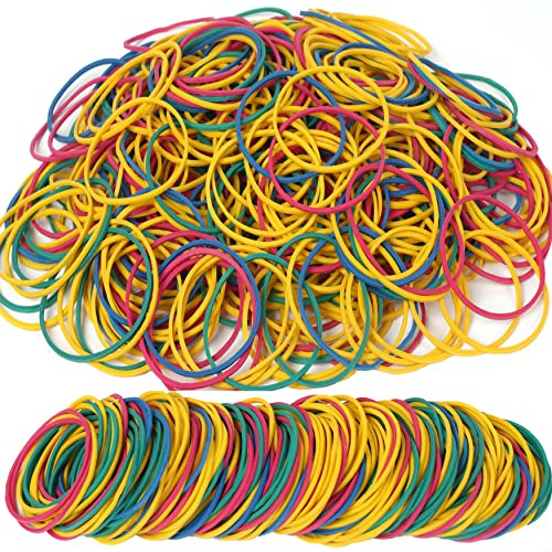 AOUOU Gummibänder 60mmx1,5mm 530 Stk Nettogewicht 190 Gramm Durchmesser 38mm Elastische Gummibänder Farben Gummibänder Bürobedarf