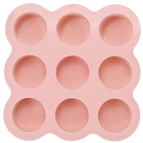 sourcing map Beeswax Candle Mould, 9 Grids Beeswax Bar Mould Makes 9 x 0.8oz Reusable Easy Release Bees Wax Module for Wax Candle Making Butter Candy Chocolate Pink