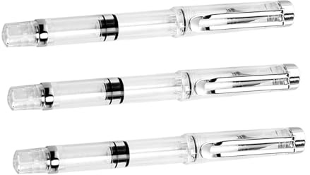 jojofuny Pluma de Pincel Recargable de Caligrafía, Set de 3 Unidades, Pincel de Fibra Artificial Suave para Dibujo y Acuarela, Cuerpo Transparente para Tinta Visible, Adecuado