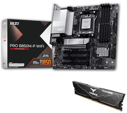 MSI PRO B850M-P WIFI Motherboard,ATX-Supports AMD Ryzen 9000-7000 Processors,AM5-DDR5 Memory Boost (8200+ MT/s OC),PCIe 5.0 x16&4.0x16,M.2 Gen5,Wi-Fi 7,5G LAN+HIGH-SPEED DDR5 RAM 16GB (1x 16GB) Bundle