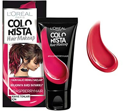 Colorista Hair Makeup Temporary Brunette Hair Colour, Raspberry Pink