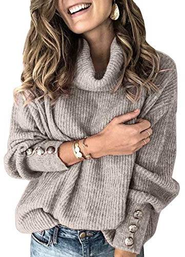 Sovelen Women's Oversized Turtleneck Chunky Pullover Sweater