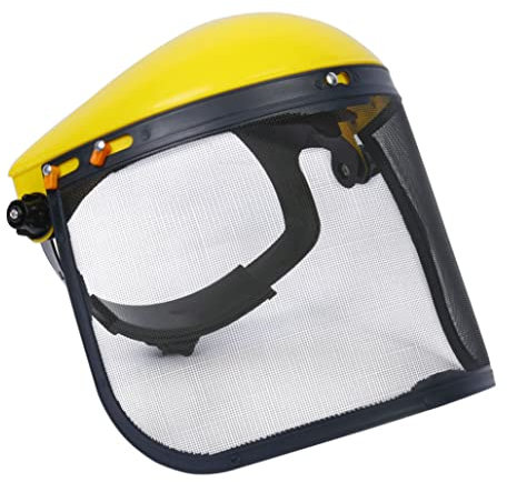 Visera De Seguridad De Malla Casco De Protección De Protección De Cara Completa Protector De Cejas Cortacésped Protección Facial Cortacésped Casco Protector Para Cortacésped Forestal Amarillo